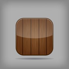 Vector glossy wooden app button N2