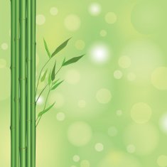 Summer floral background with bamboo stems and leaves N2