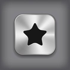 Star icon - vector metal app button