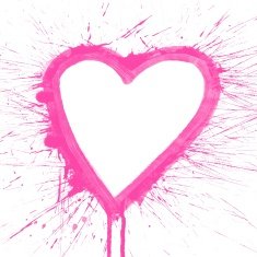 Pink Water Color splash on heart