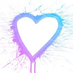 Colorful Water Color splash on heart