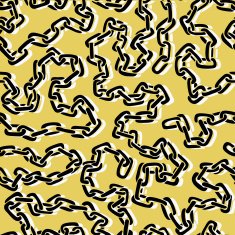 yellow chain seamless pattern