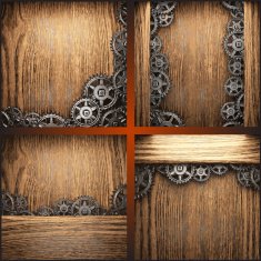 gear wheels on wooden background N4
