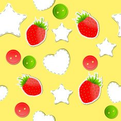 Bright strawberry cute wallpaper seamless pattern
