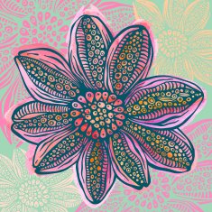 Colorful watercolor bright flower