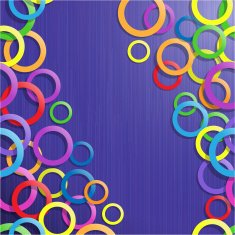 Colourful waves on blue