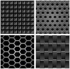 Vector set with metal seamless patterns
