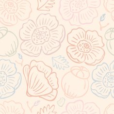 Seamless pattern of poppies