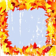 Grunge autumn border