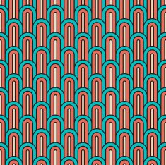 vintage pattern of overlapping arcs N2