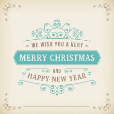 merry christmas vintage curl on paper background