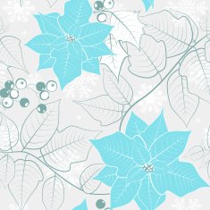Christmas seamless background with poinsettias N2