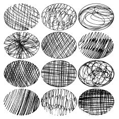set of hand-drawn ovals elements for design vector N2