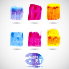 Watercolors shapes and banners Design elements collection N3