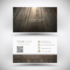 Business Card Template with a Wooden Background N2