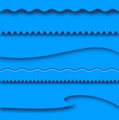 Blue divider set with shadow