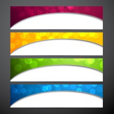 Set of colorful paper banners N6