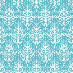 Light blue swirls damask seamless pattern background N2