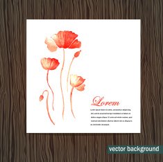 Watercolor card with poppies