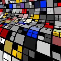 abstract colorful wave check pattern with black background N2