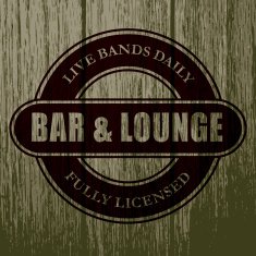 Vintage Bar Label on Aged Wood