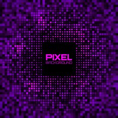 Abstract Pixel Violet Bright Glow Background