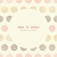 Vintage textile polka dots oval frame seamless pattern background N2