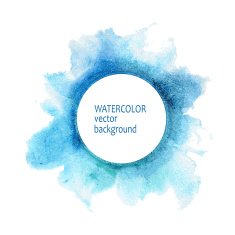 Watercolor circle hand paint on white background N5