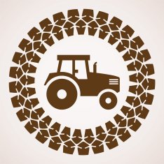 vector tractor tire print with symbol of