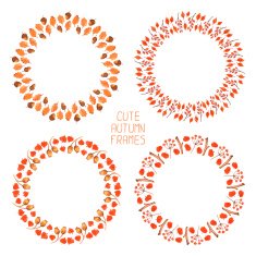 Vector watercolor autumn frame Illustration Beautiful background N6