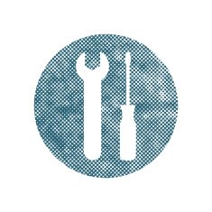 Repair icon with wrench and screwdriver pixel vector symbol