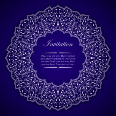Elegant invitation card with silver round ornament