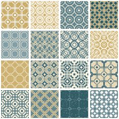 Vintage tiles seamless patterns set 2