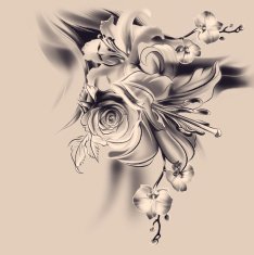 Roses lilies and orchids Vintage elegant style