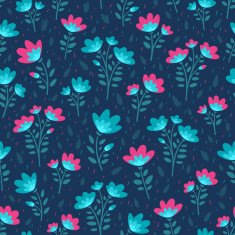 Floral bright seamless pattern of contrast flowers N2