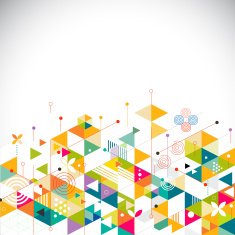 Abstract colorful and creative geometrical template on bottom for corporate N2