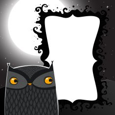 Spooky owl in the dark night