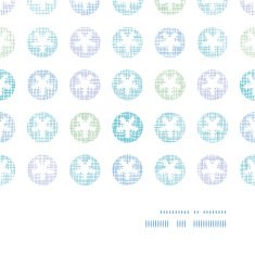 Abstract Textile Snowflakes Dots Horizontal Frame Seamless Pattern Background