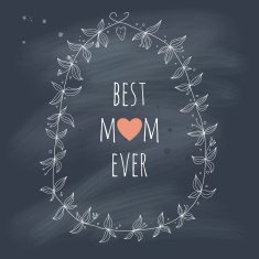 Greeting card for the Mother's day on blackboard