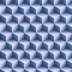 Seamless blue cube pattern on paper