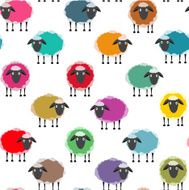 Colorful Seamless Sheep Pattern