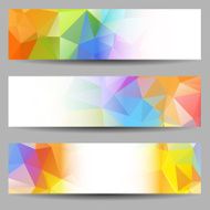 Set of banners with abstract triangles N37