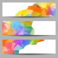 Set of banners with abstract triangles N38