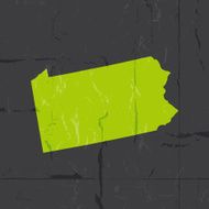 Detailed map of Pennsylvania state grunge style N2