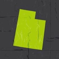 Detailed map of Utah state grunge style N2