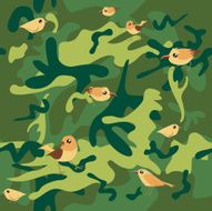 birds on camouflage seamless pattern N2