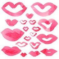 Watercolor set sketch lips N2