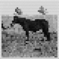 abstract black and white horse mosaic pattern background