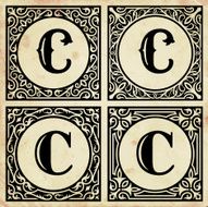 Old Paper with Decorative Letter C N2