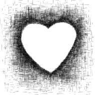 Hand-painted heart symbol